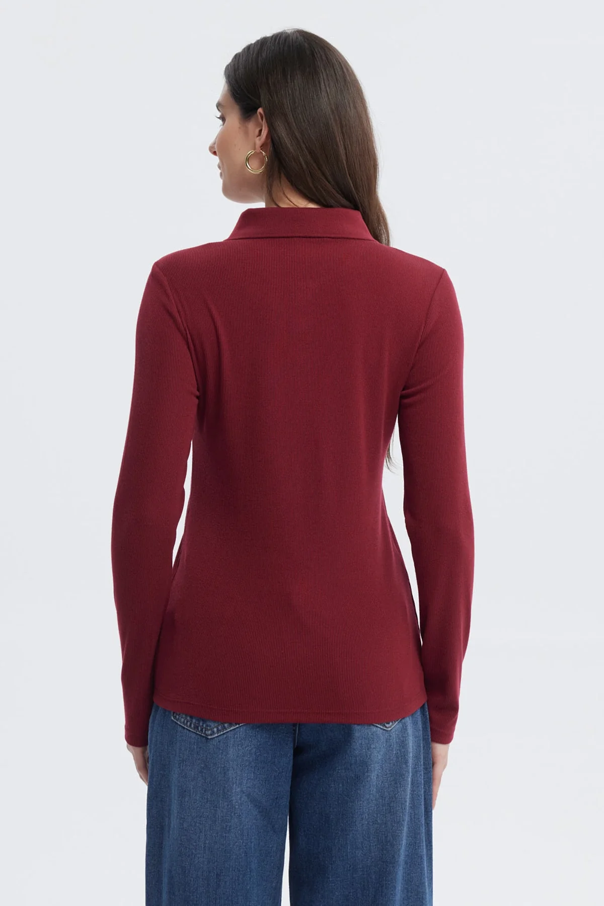 Polera Mujer Wide Leg Burdeo - Image 3