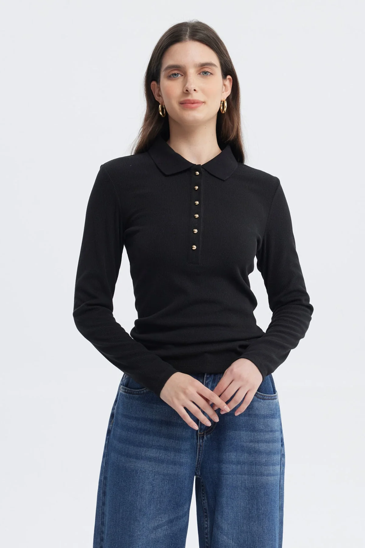 Polera Mujer Wide Leg Negro