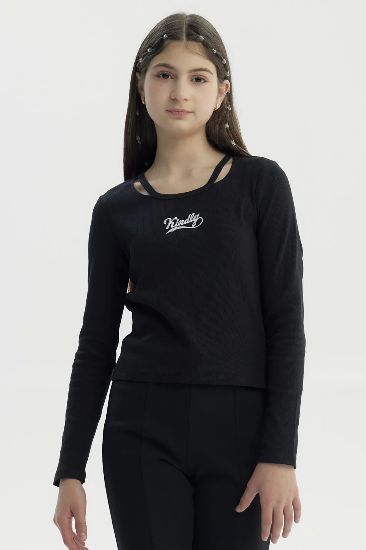 Polera Niña Ajustado Negro