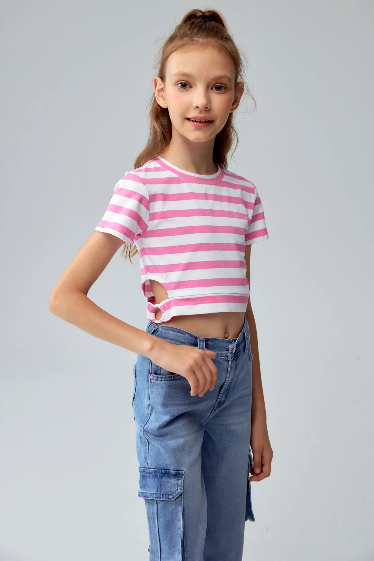 Polera Niña Argolla Costado Rosado - Image 2