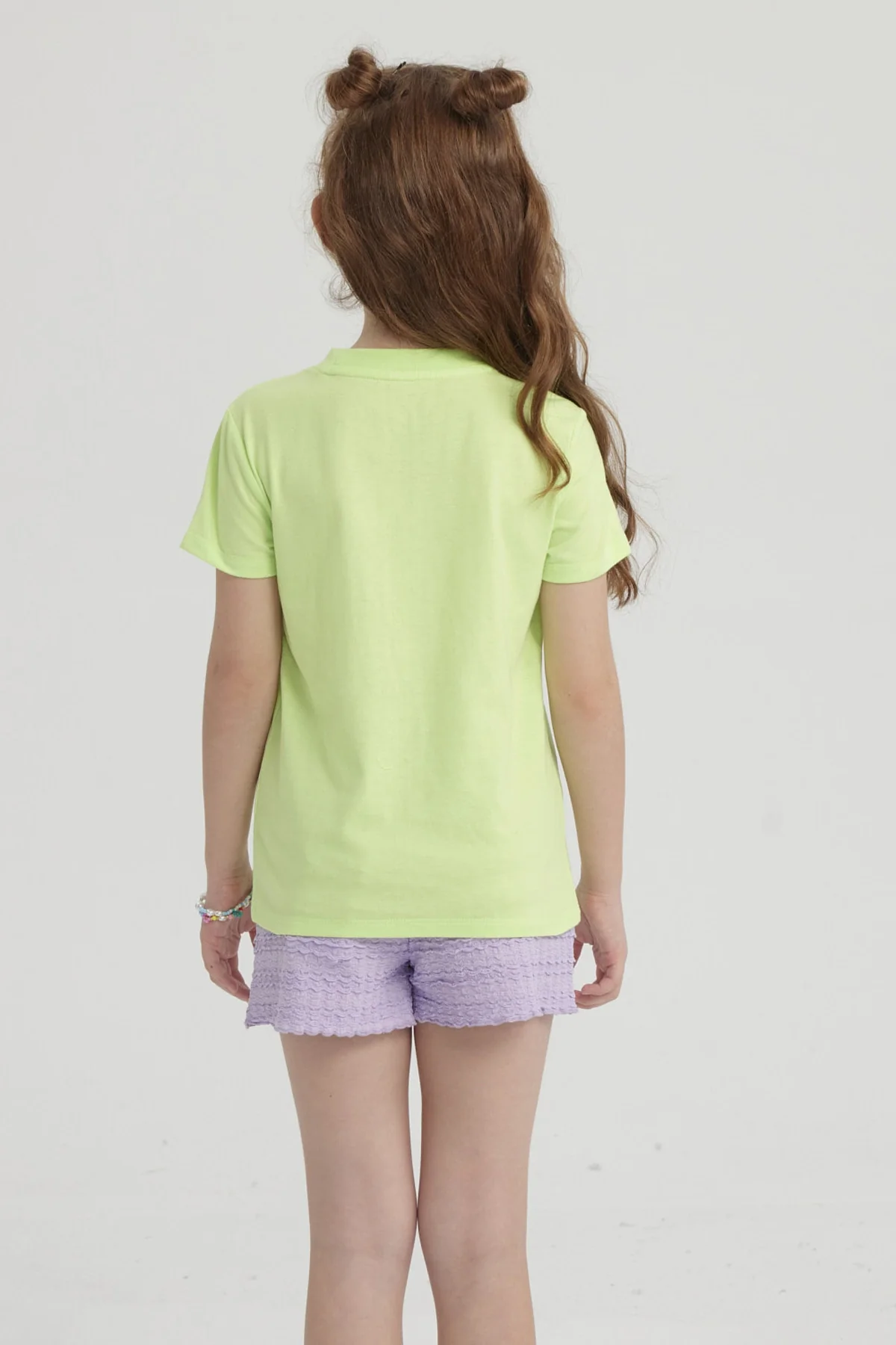 Polera Niña Básica Estampada Verde - Image 3