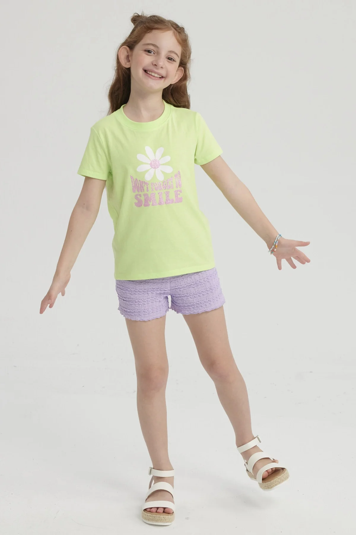 Polera Niña Básica Estampada Verde - Image 4