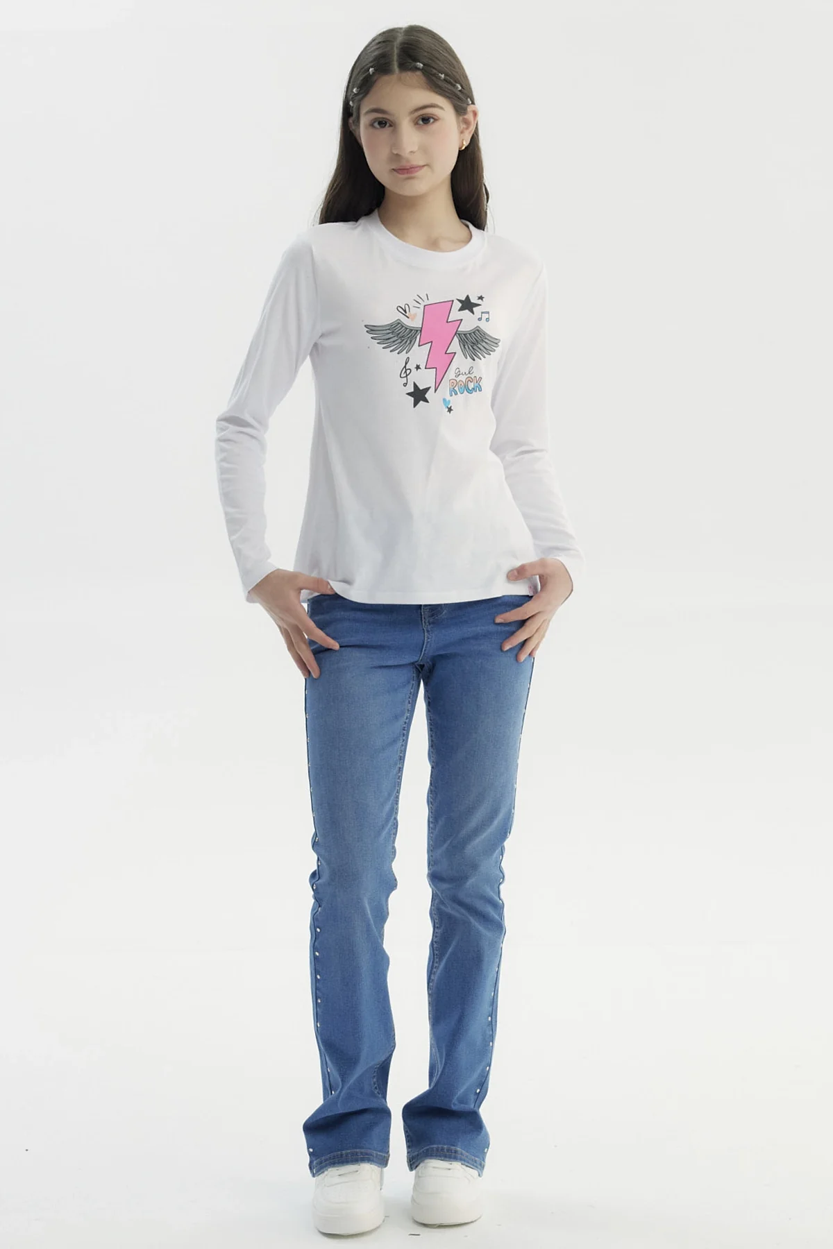 Polera Niña Básica Teen Blanco - Image 4