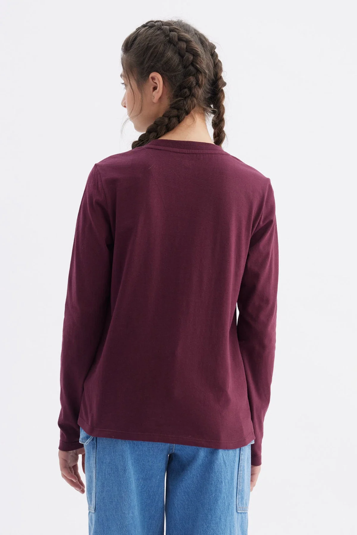 Polera Niña Básica Teen Burdeo - Image 3