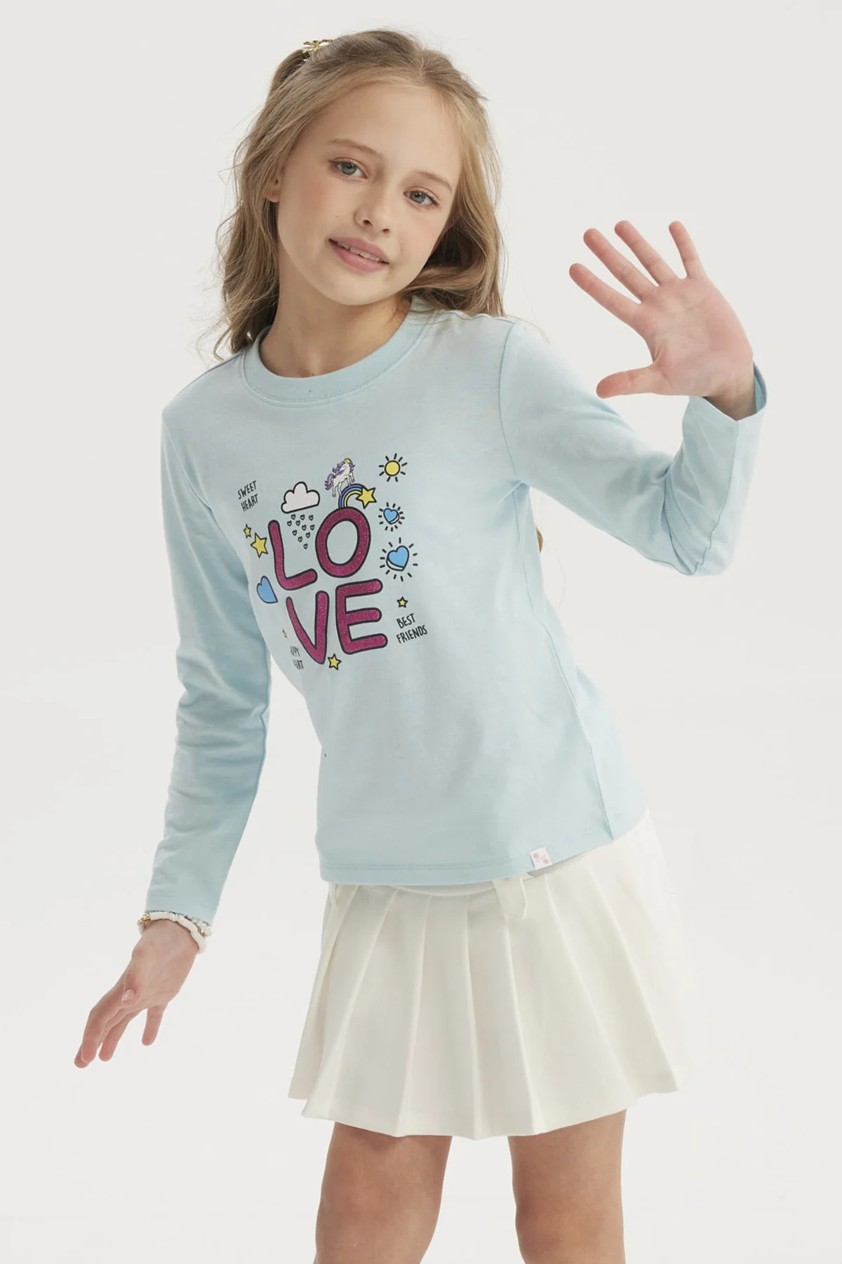 Polera Niña Básica Toddler Celeste - Image 2