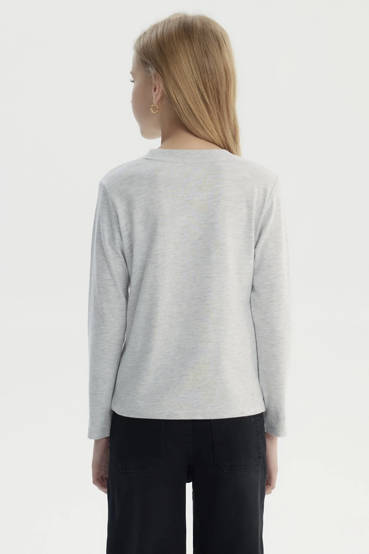 Polera Niña Básica Toddler Gris Melange - Image 3