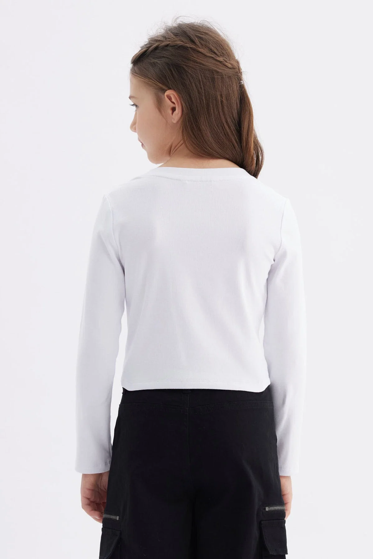 Polera Niña Con Botones Blanco - Image 3