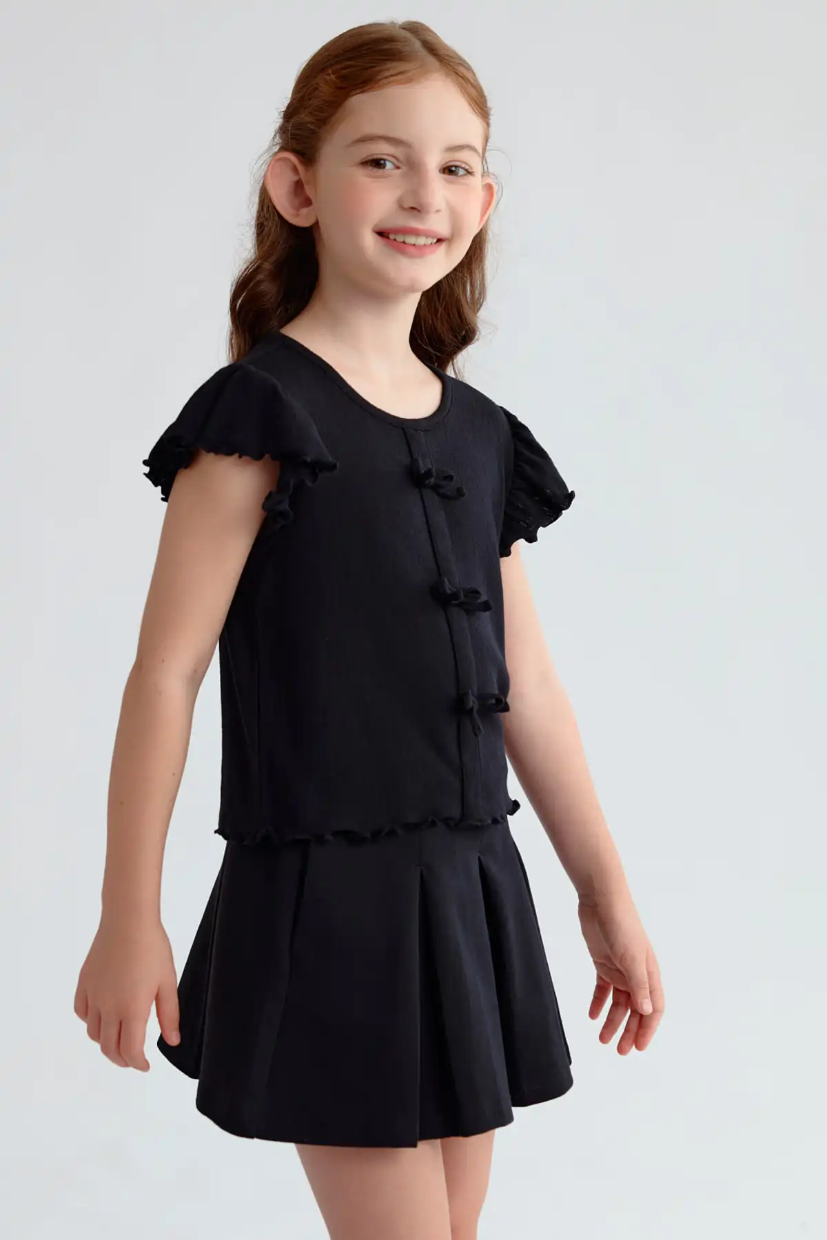Polera Niña Con Lazos Negro - Image 3