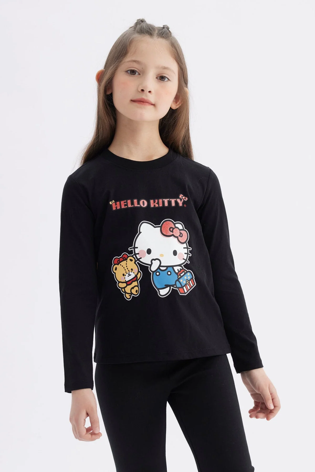 Polera Niña Hello Kitty Negro