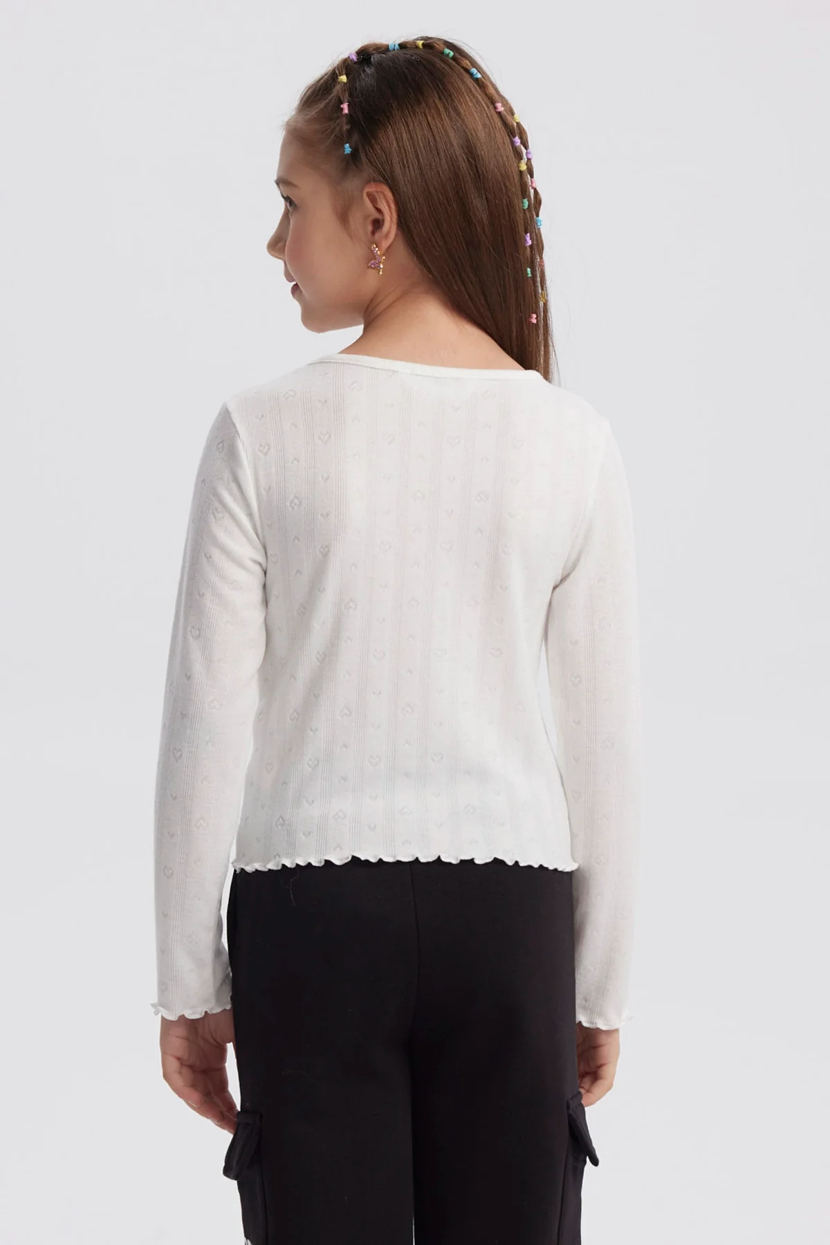 Polera Niña Lazos Crudo - Image 3
