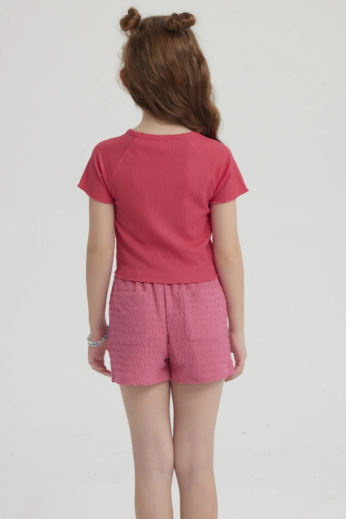 Polera Niña Lisa Textura Fucsia - Image 3