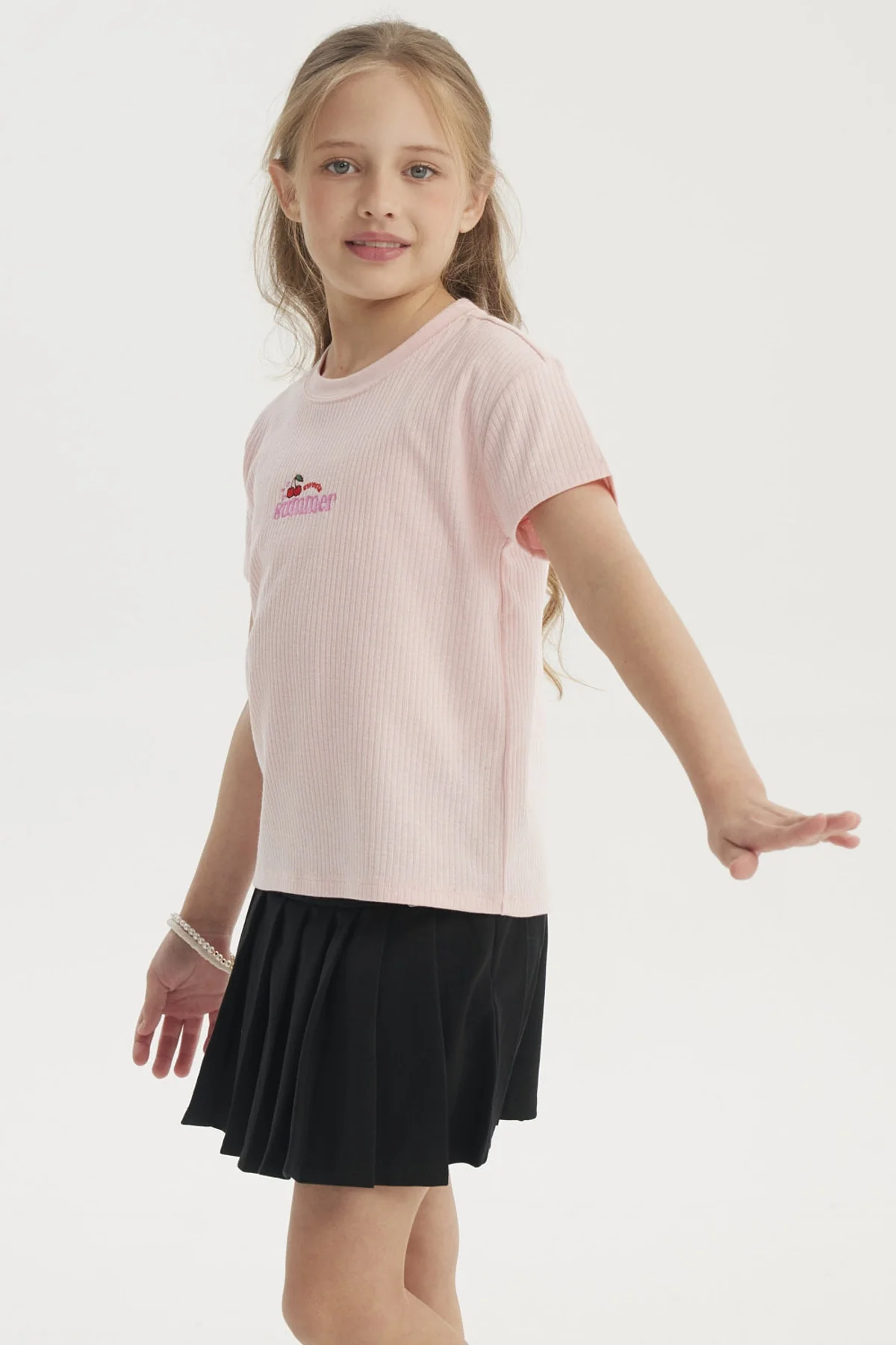 Polera Niña Mini Print Posicional Rosado - Image 2