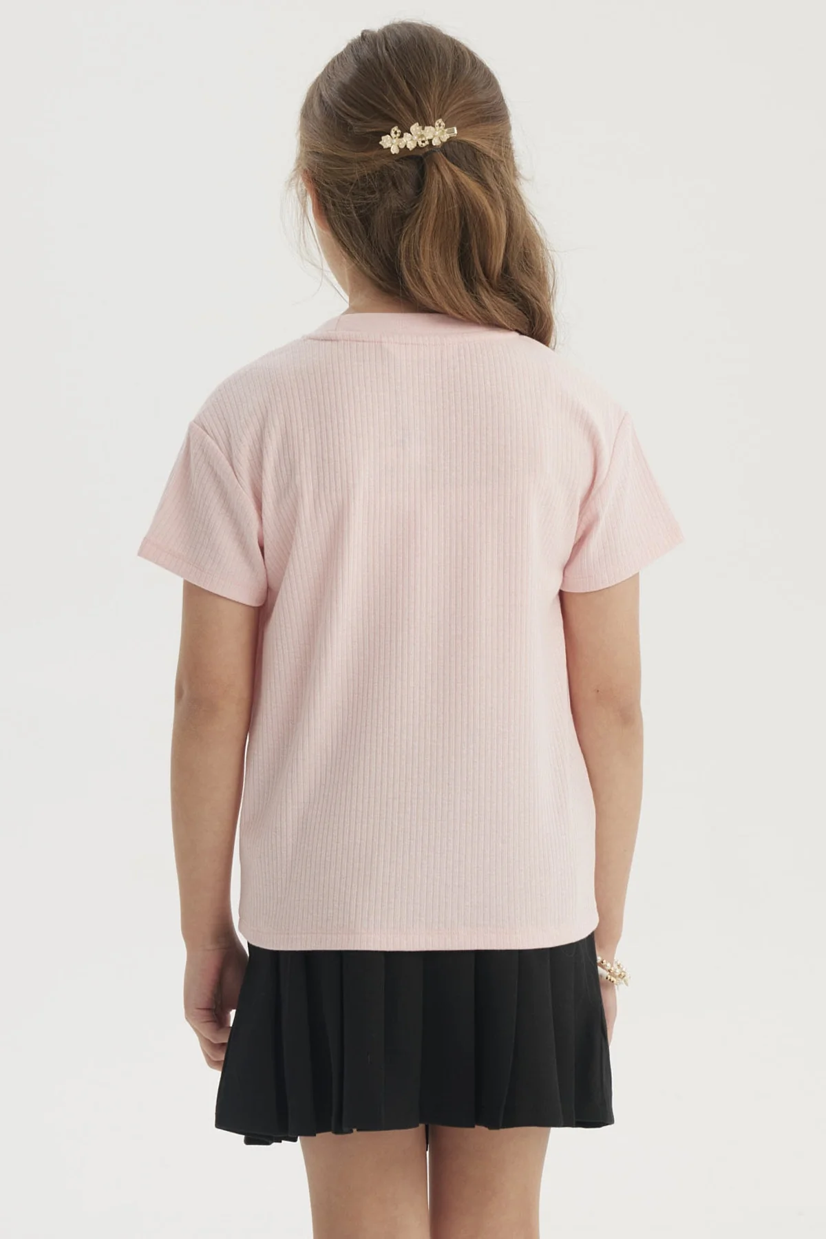 Polera Niña Mini Print Posicional Rosado - Image 3