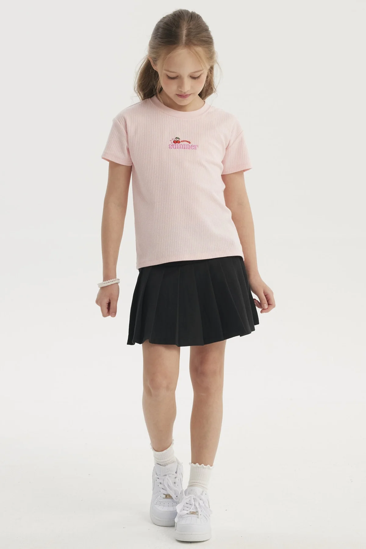 Polera Niña Mini Print Posicional Rosado - Image 4