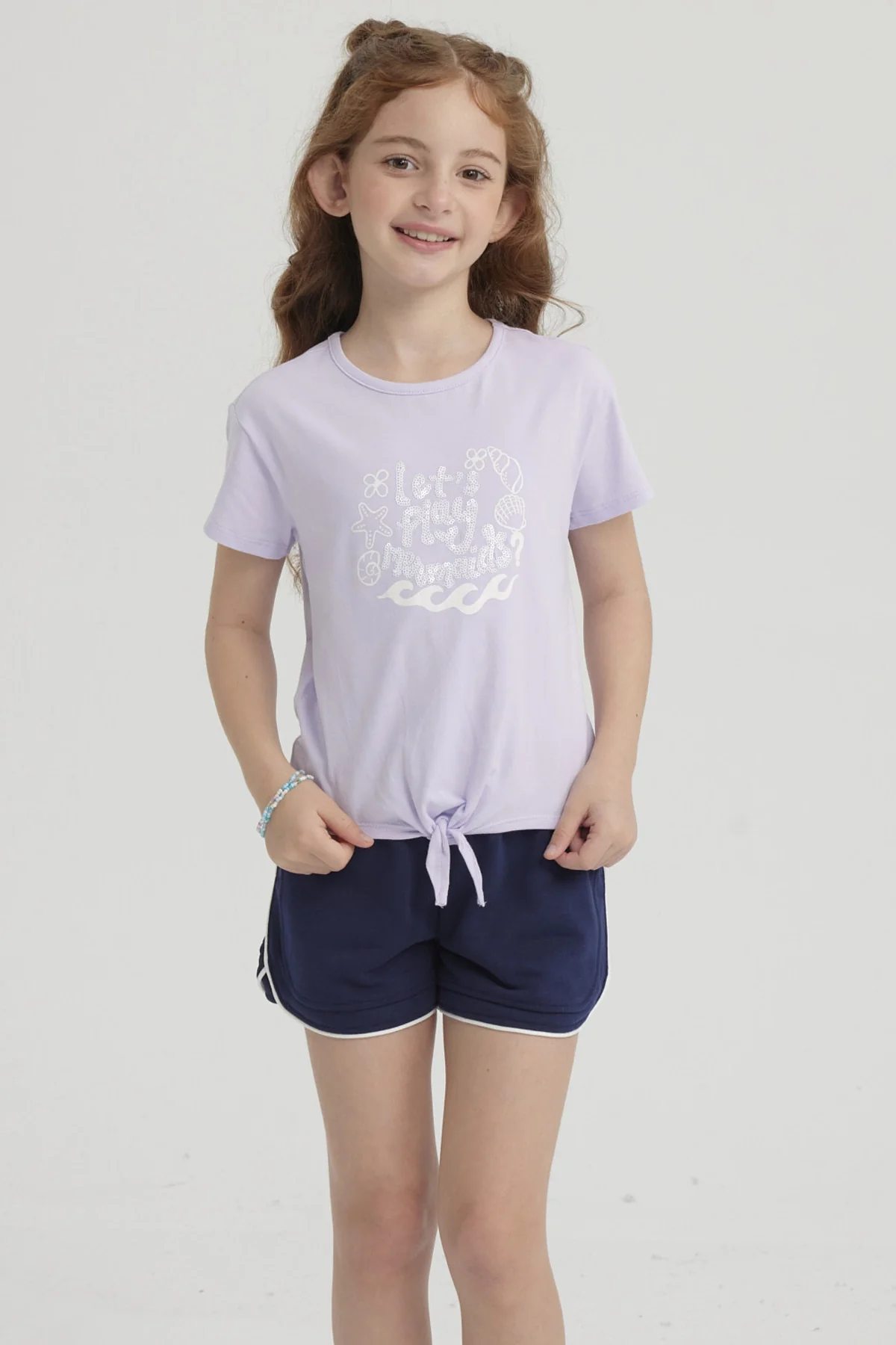 Polera Niña Nudo Lila