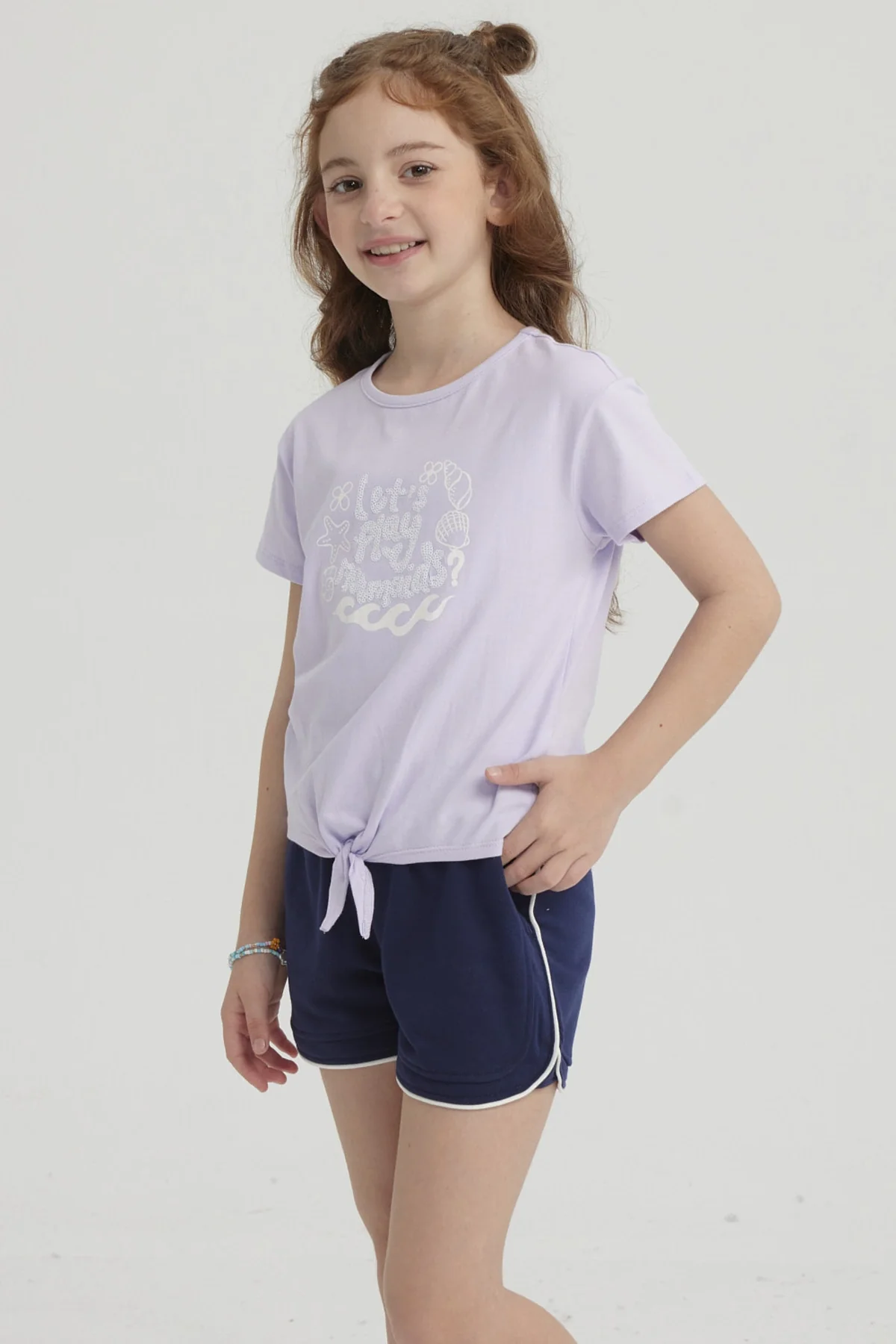 Polera Niña Nudo Lila - Image 2