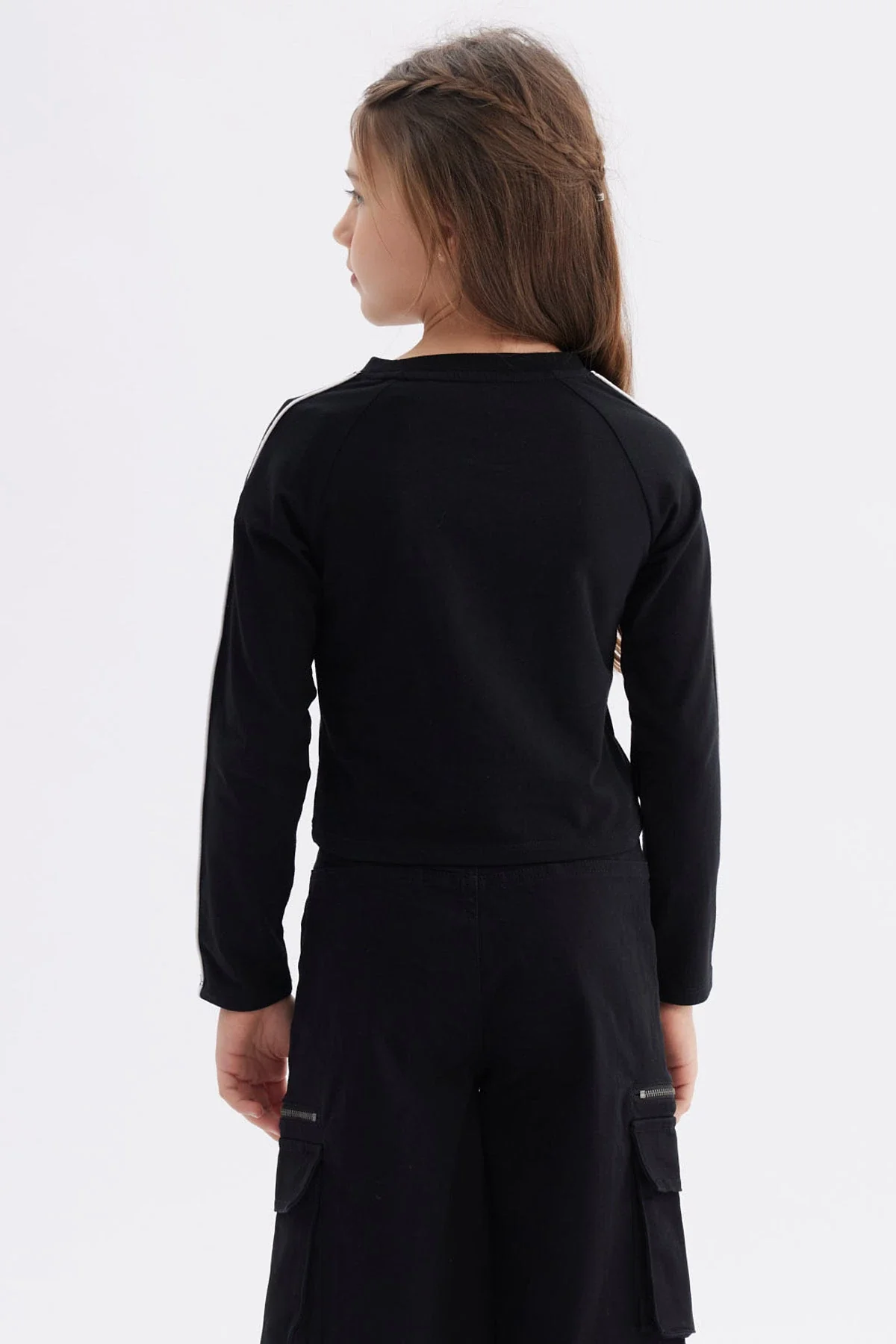 Polera Niña Piping Y Print Negro - Image 3
