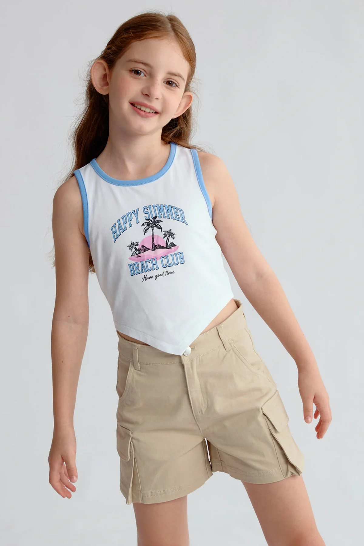 Polera Niña Print Posicional Blanco