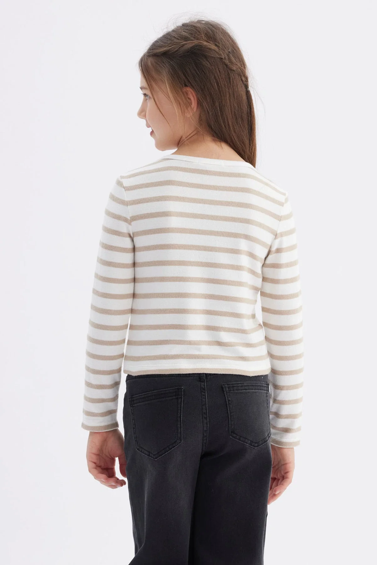 Polera Niña Rayas Beige - Image 3