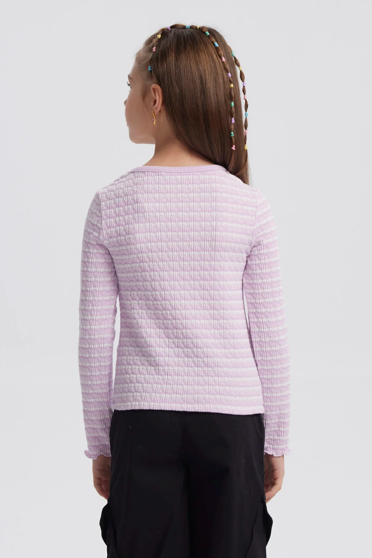 Polera Niña Rayas Lila - Image 3