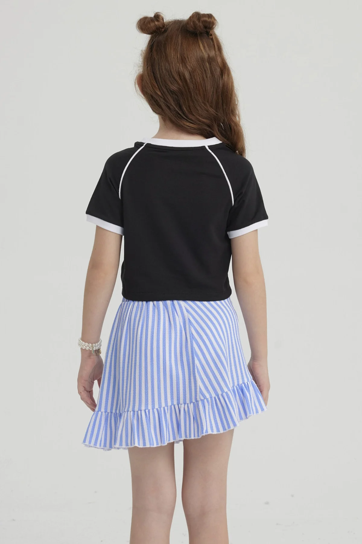 Polera Niña Rib Contraste Negro - Image 2
