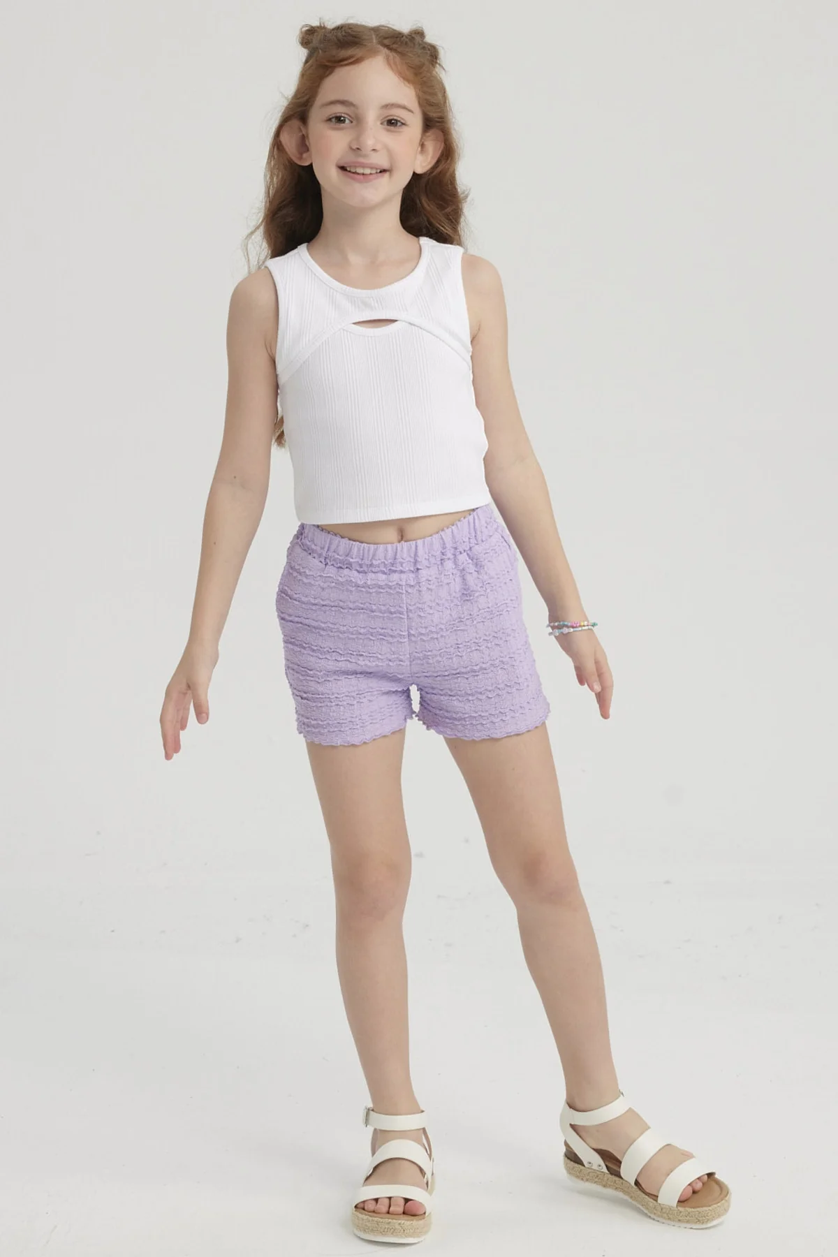 Polera Niña Rib Cut Out Blanco - Image 4