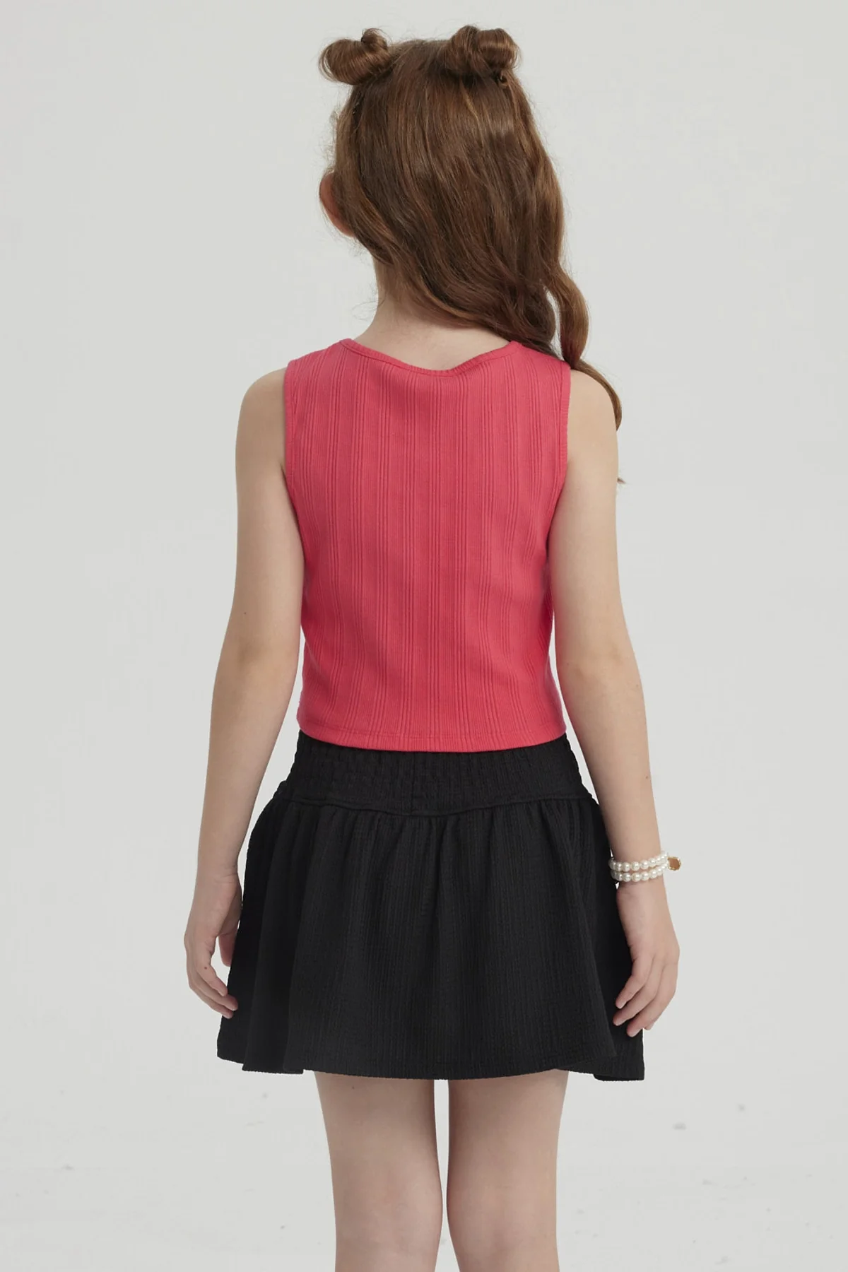 Polera Niña Rib Cut Out Fucsia - Image 3