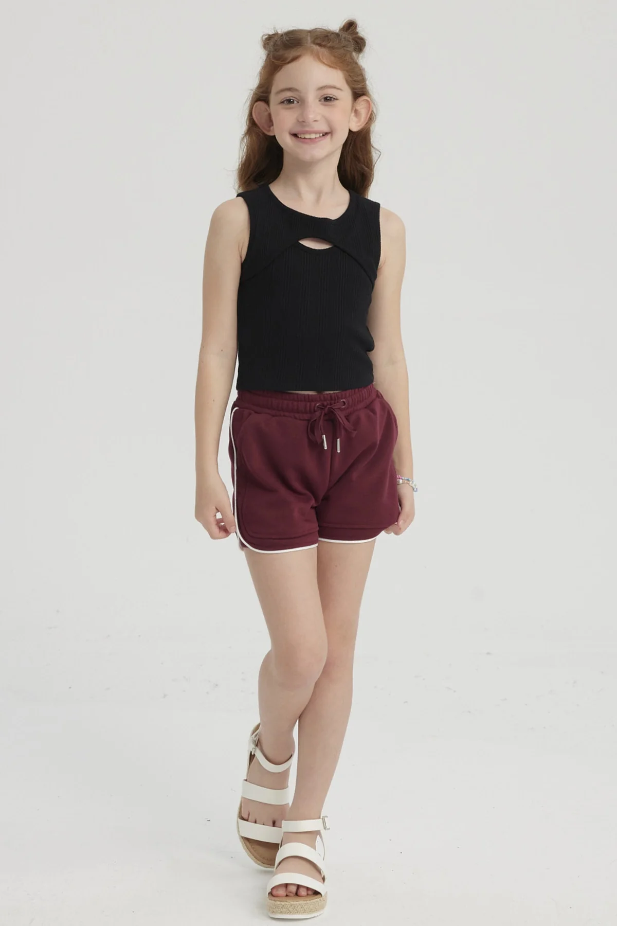 Polera Niña Rib Cut Out Negro - Image 4