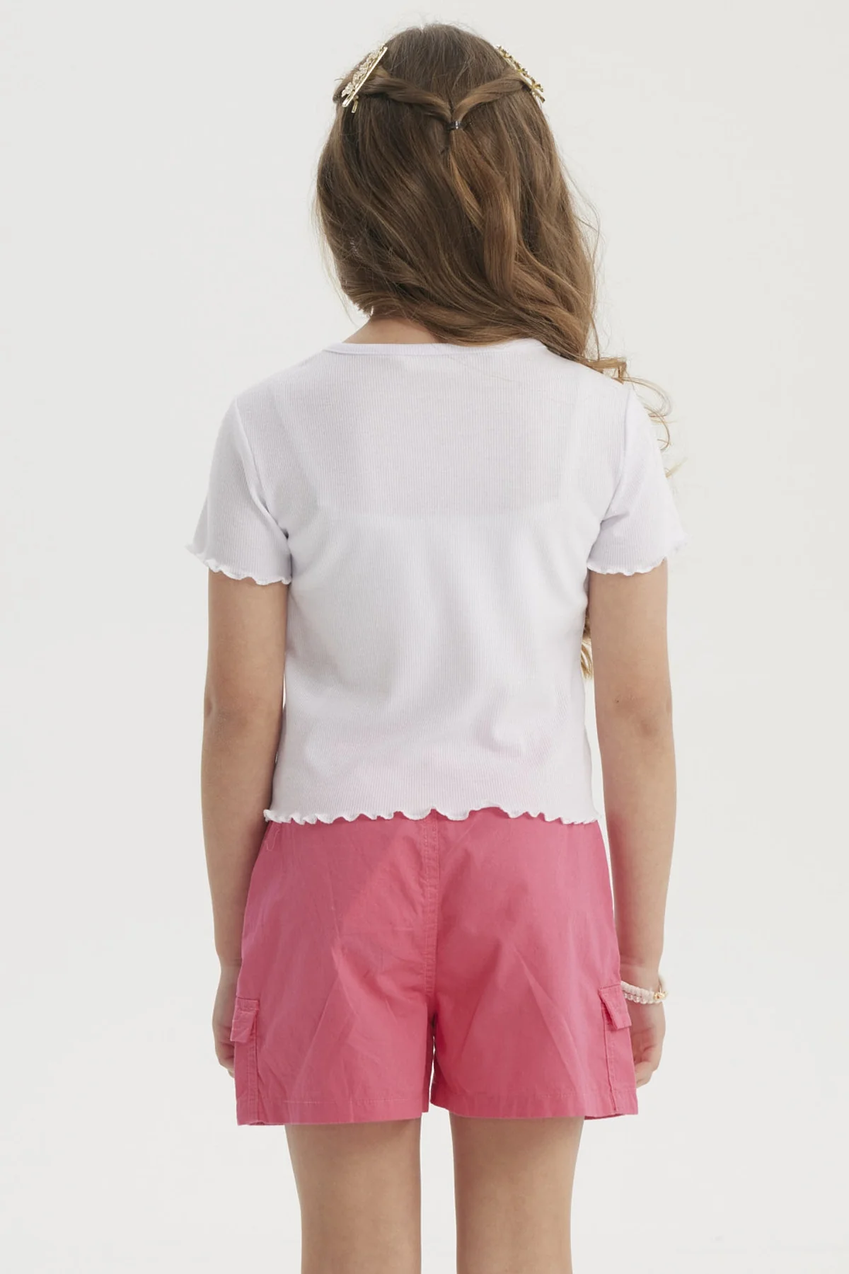 Polera Niña Rib Print Bordado Blanco - Image 3