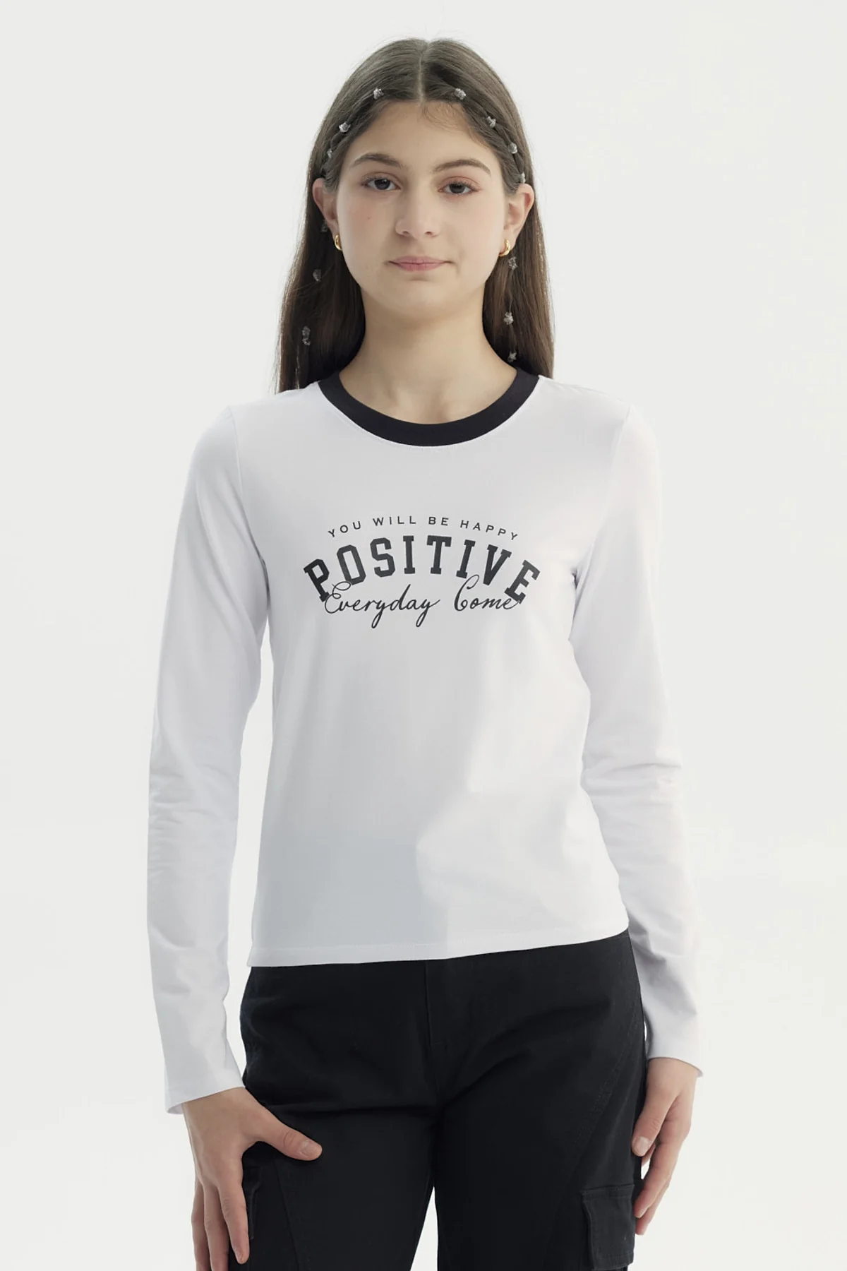 Polera Niña Slim Blanco
