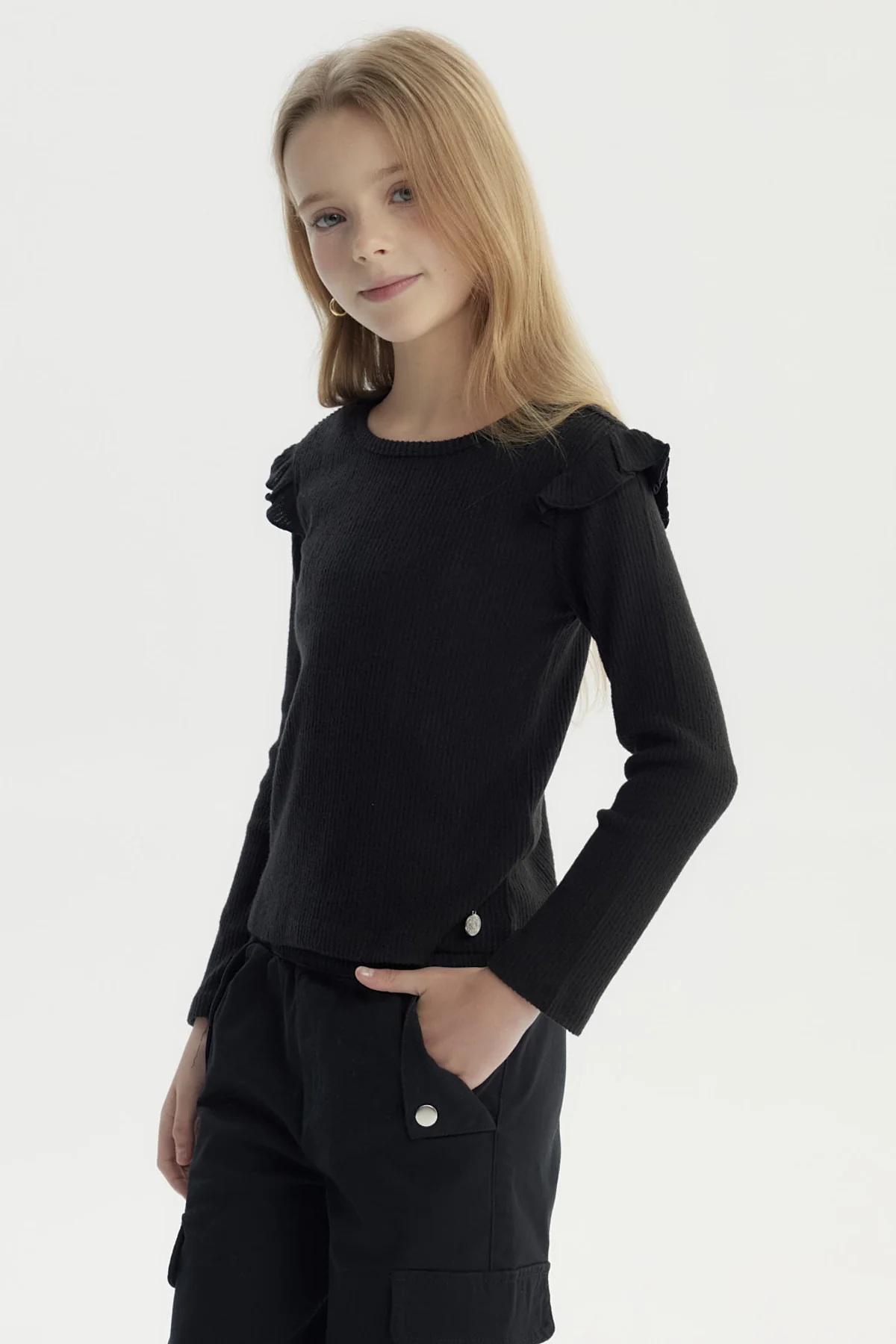 Polera Niña Slim Negro - Image 2