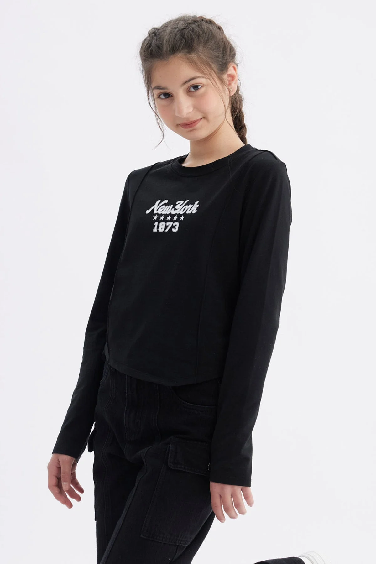 Polera Niña Slim Negro - Image 2