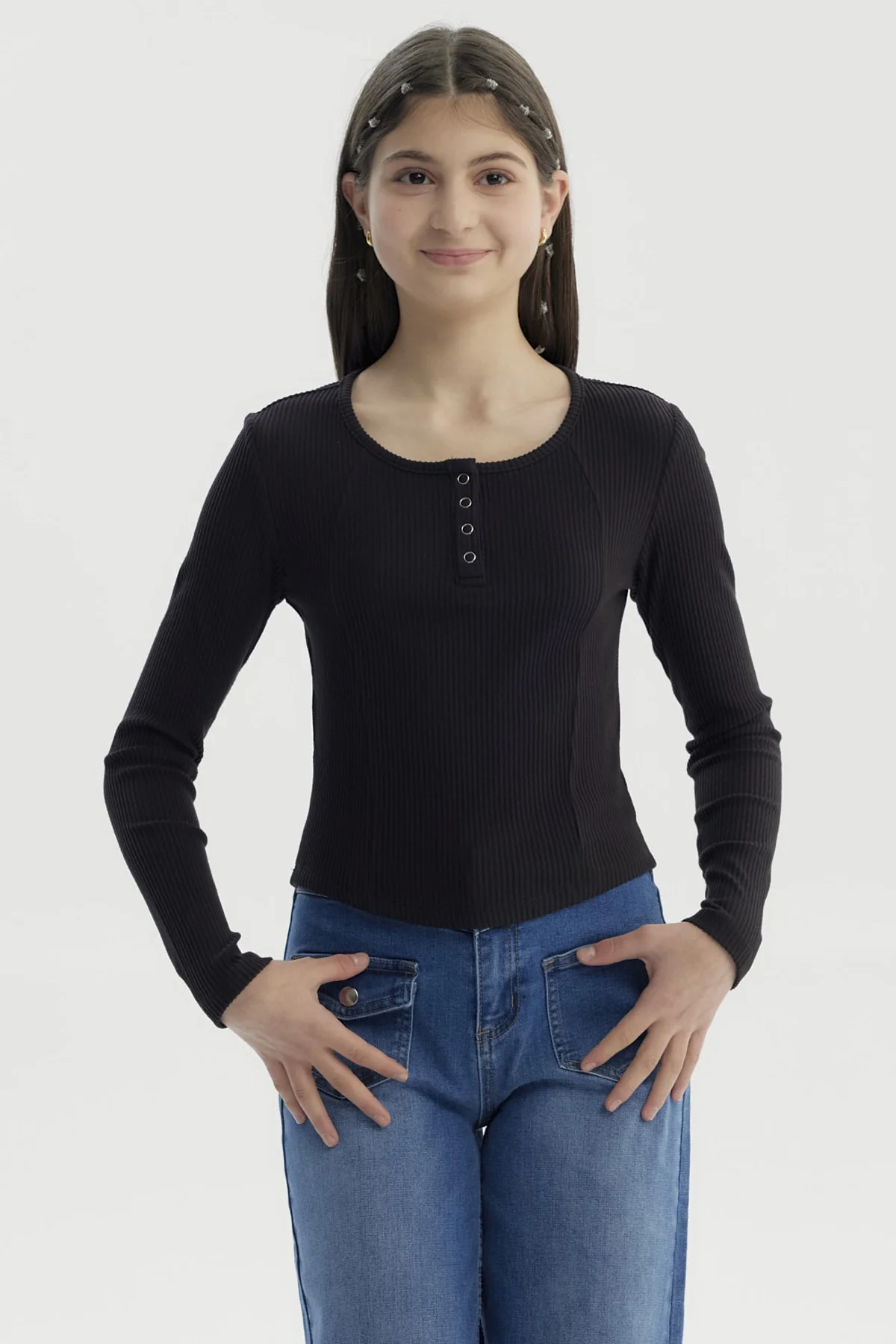 Polera Niña Slim Negro