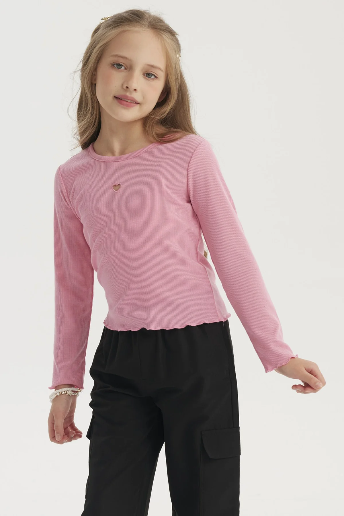 Polera Niña Slim Rosado - Image 2