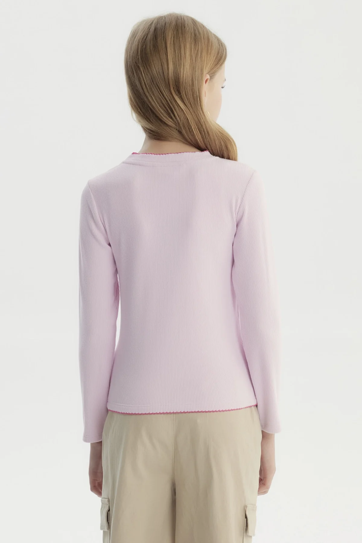 Polera Niña Slim Rosado - Image 3