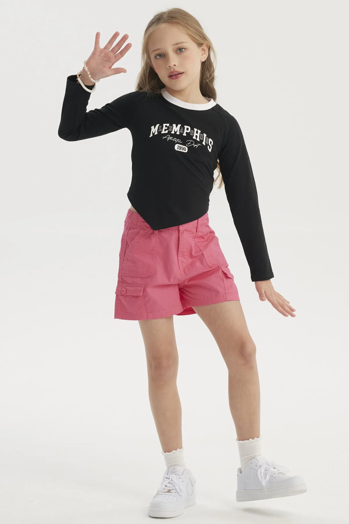 Polera Niña Teen Print Negro - Image 4