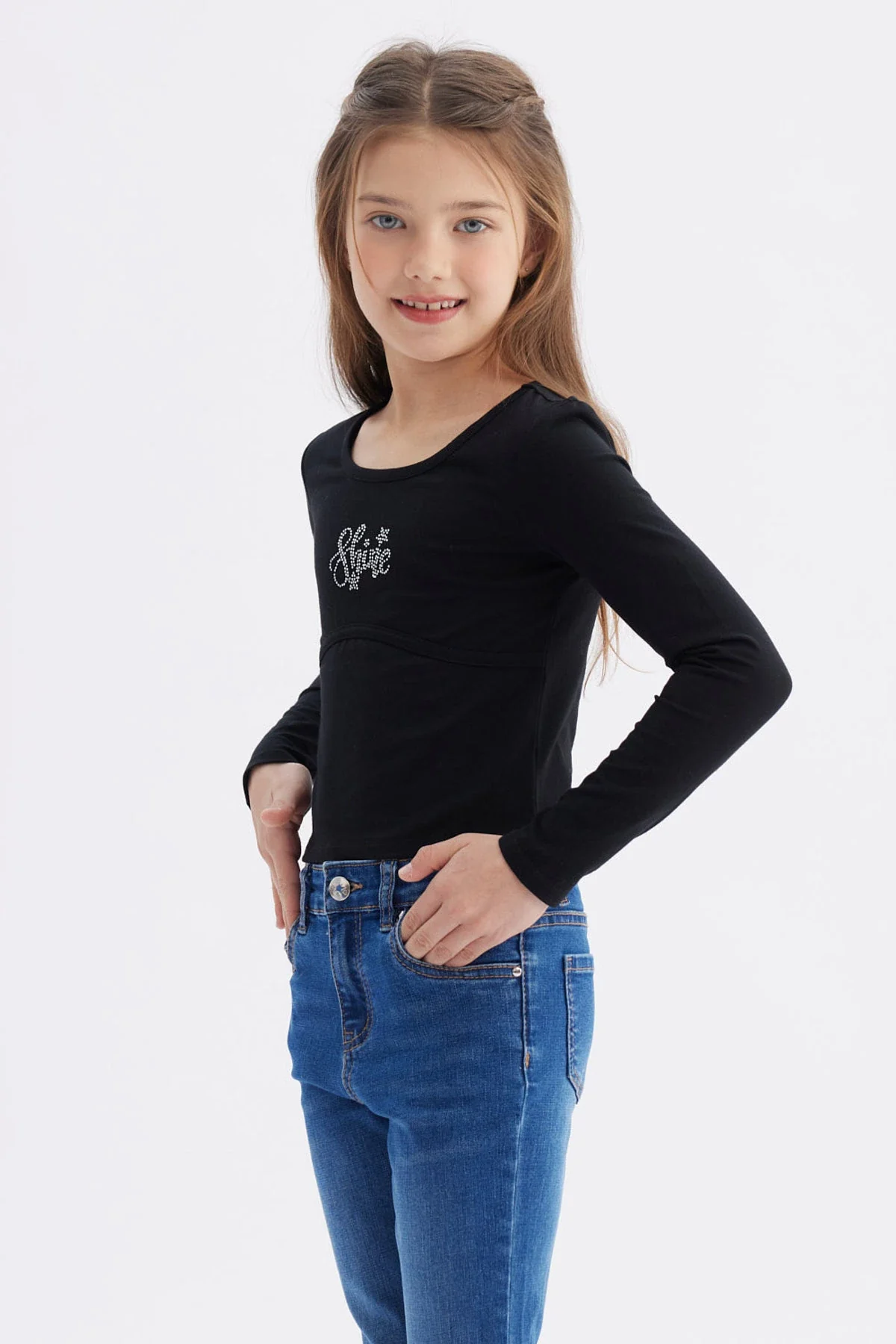 Polera Niña Teen Print Negro - Image 2