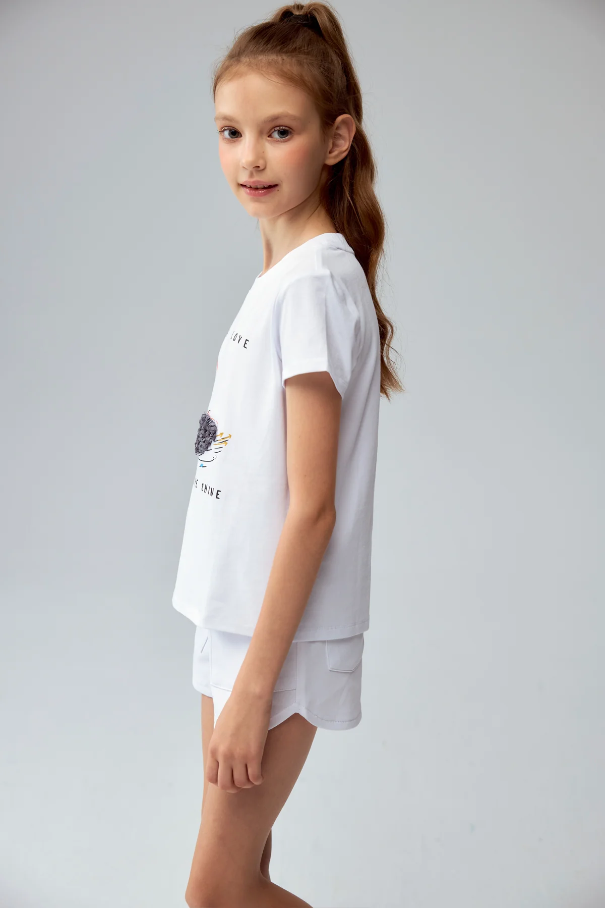 Polera Niña Textura Blanco - Image 2