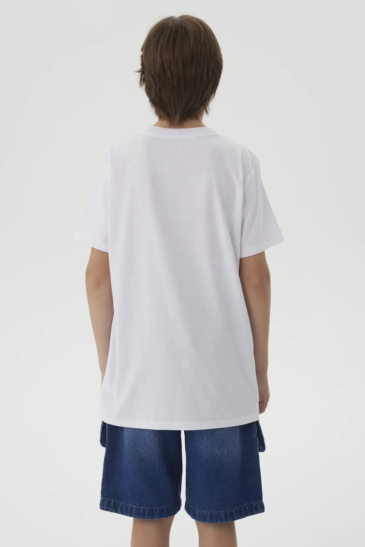 Polera Niño Básica Estampada Blanco - Image 3