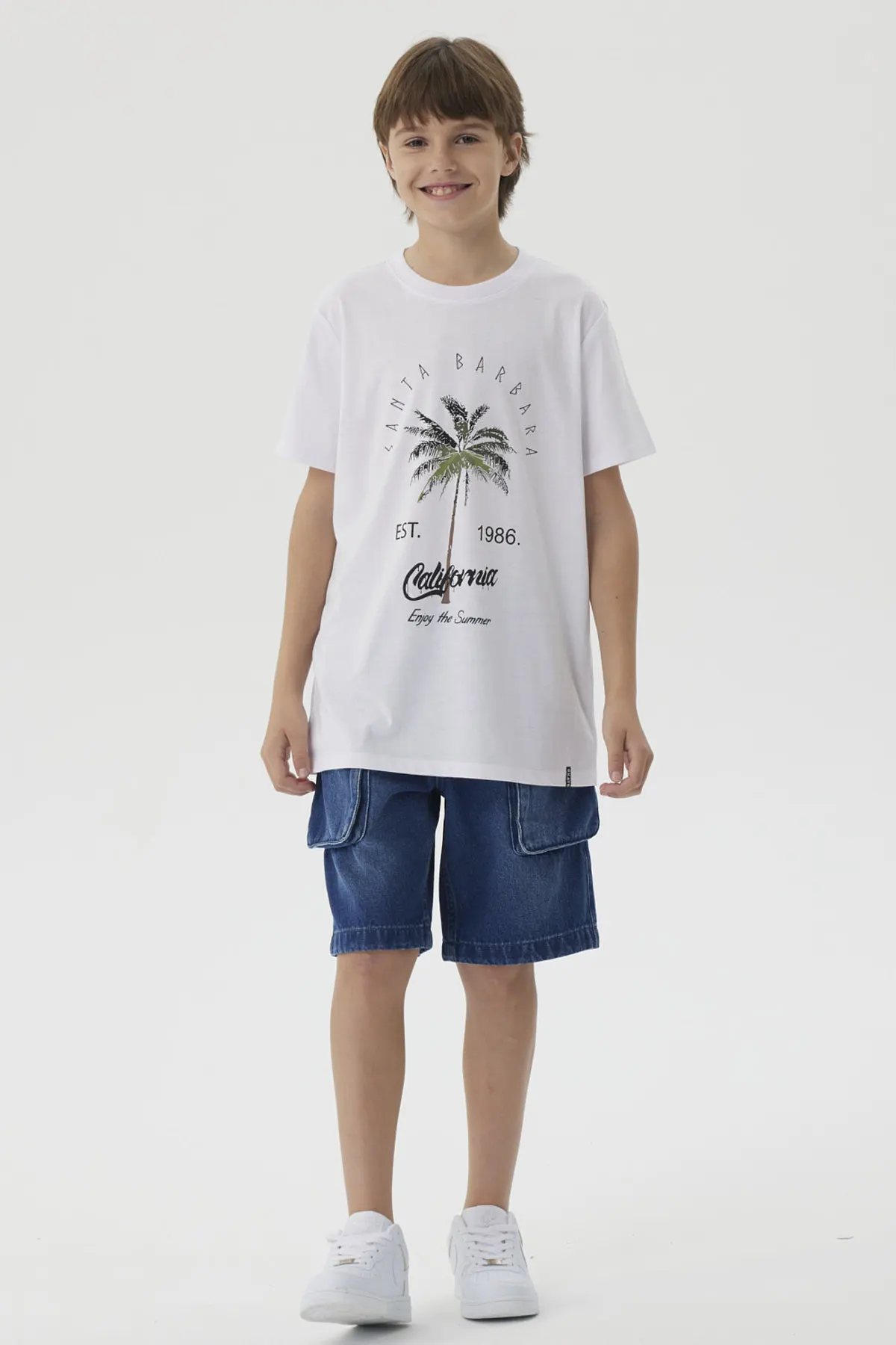 Polera Niño Básica Estampada Blanco - Image 4