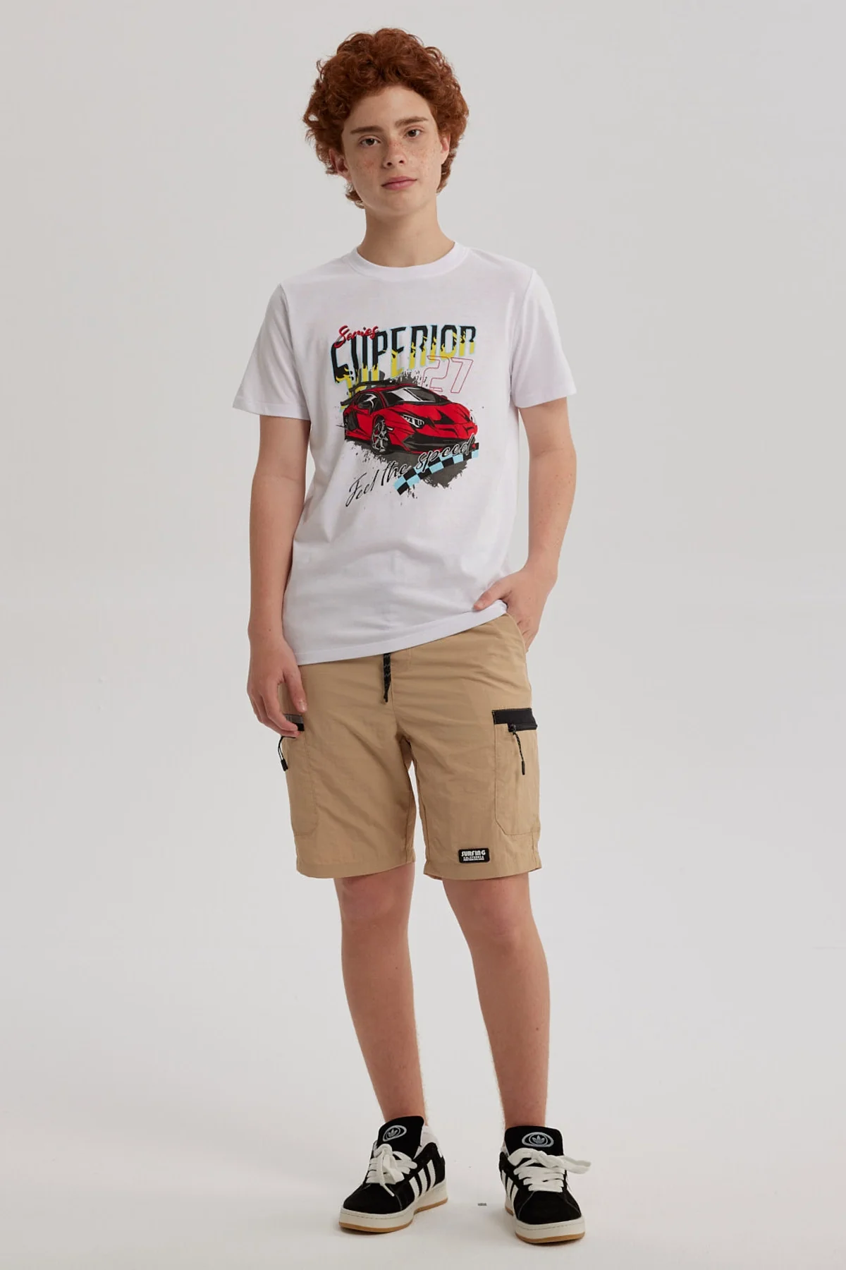 Polera Niño Básica Estampada Blanco - Image 4