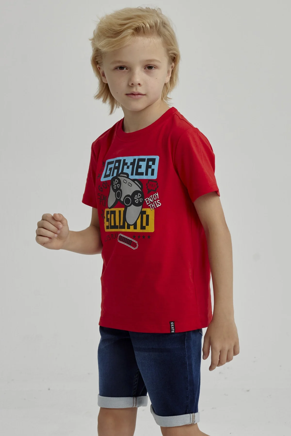 Polera Niño Básica Estampada Rojo - Image 2