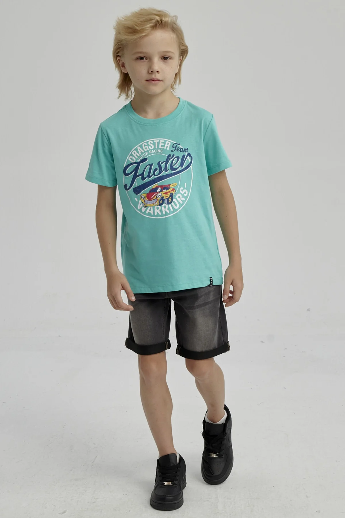 Polera Niño Básica Estampada Verde Claro - Image 4