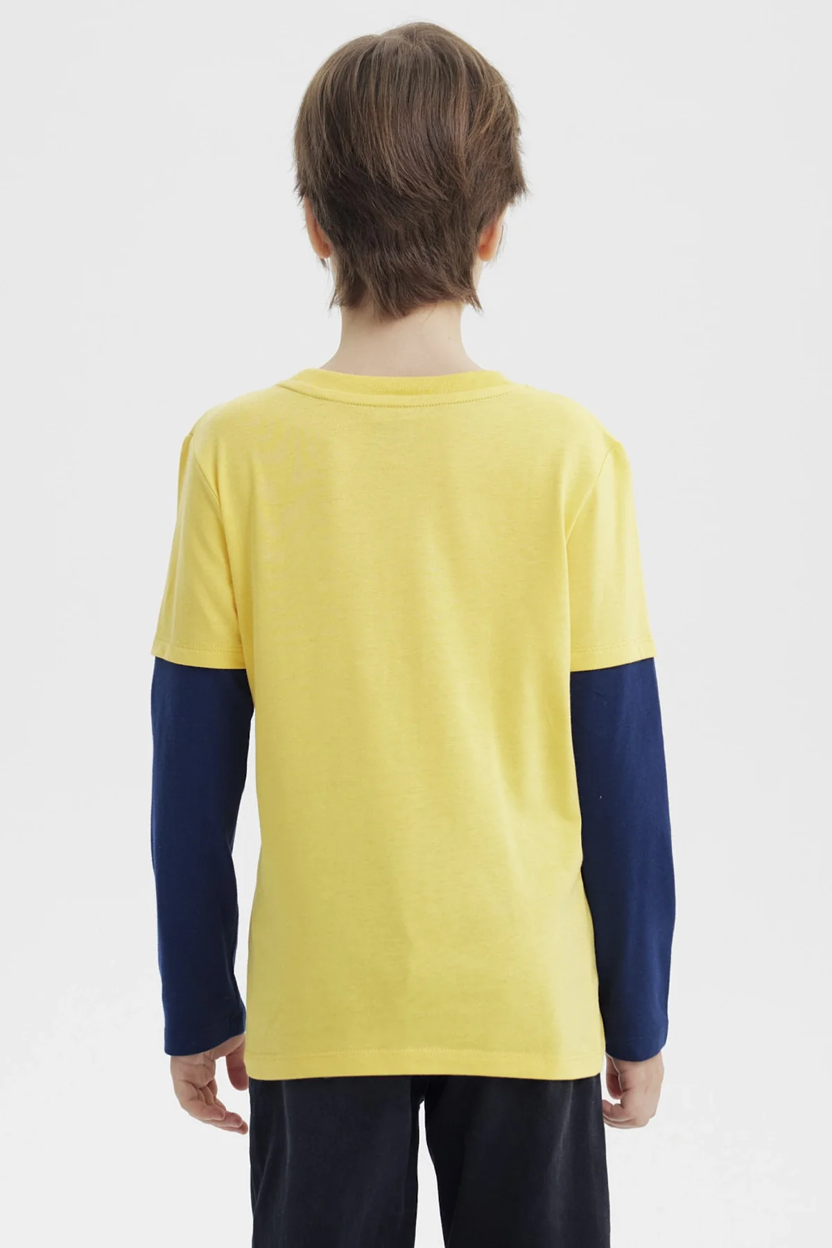 Polera Niño Básica Print Amarillo - Image 3