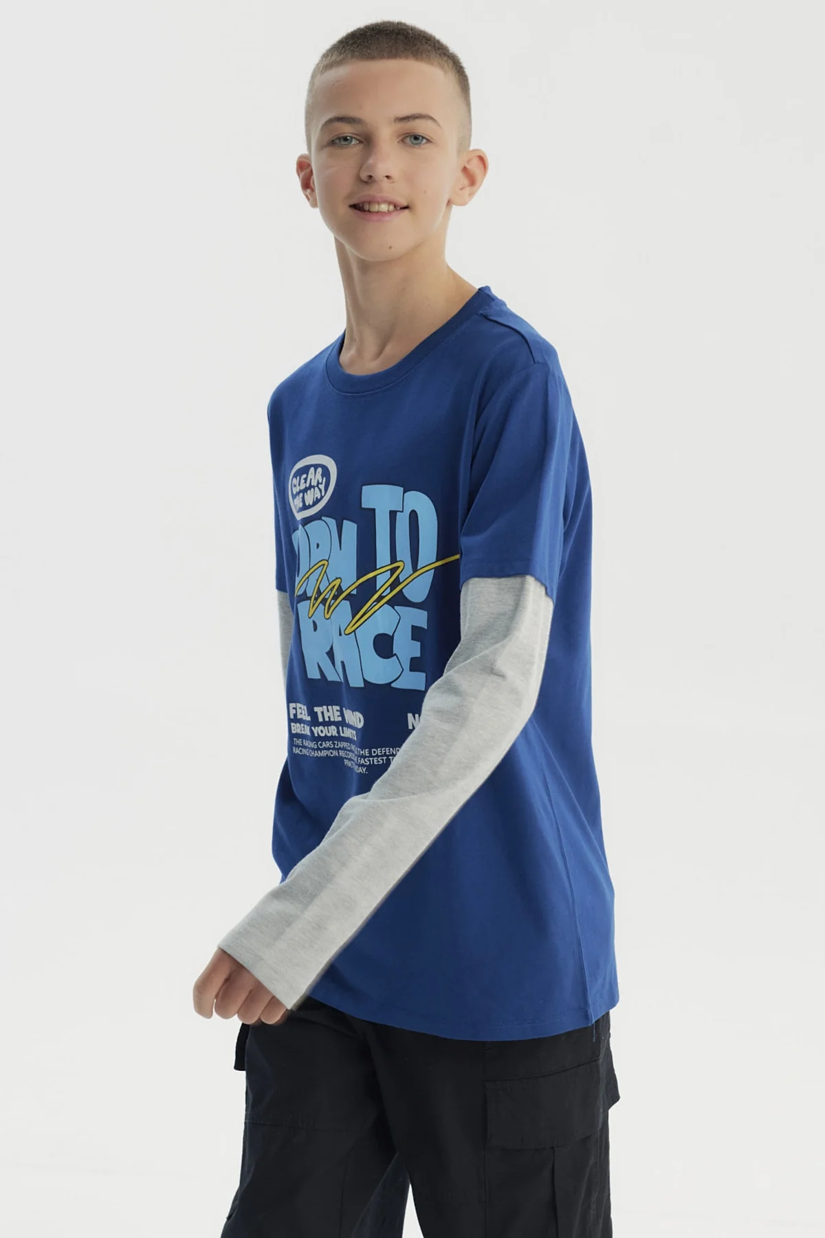 Polera Niño Básica Print Azul - Image 2