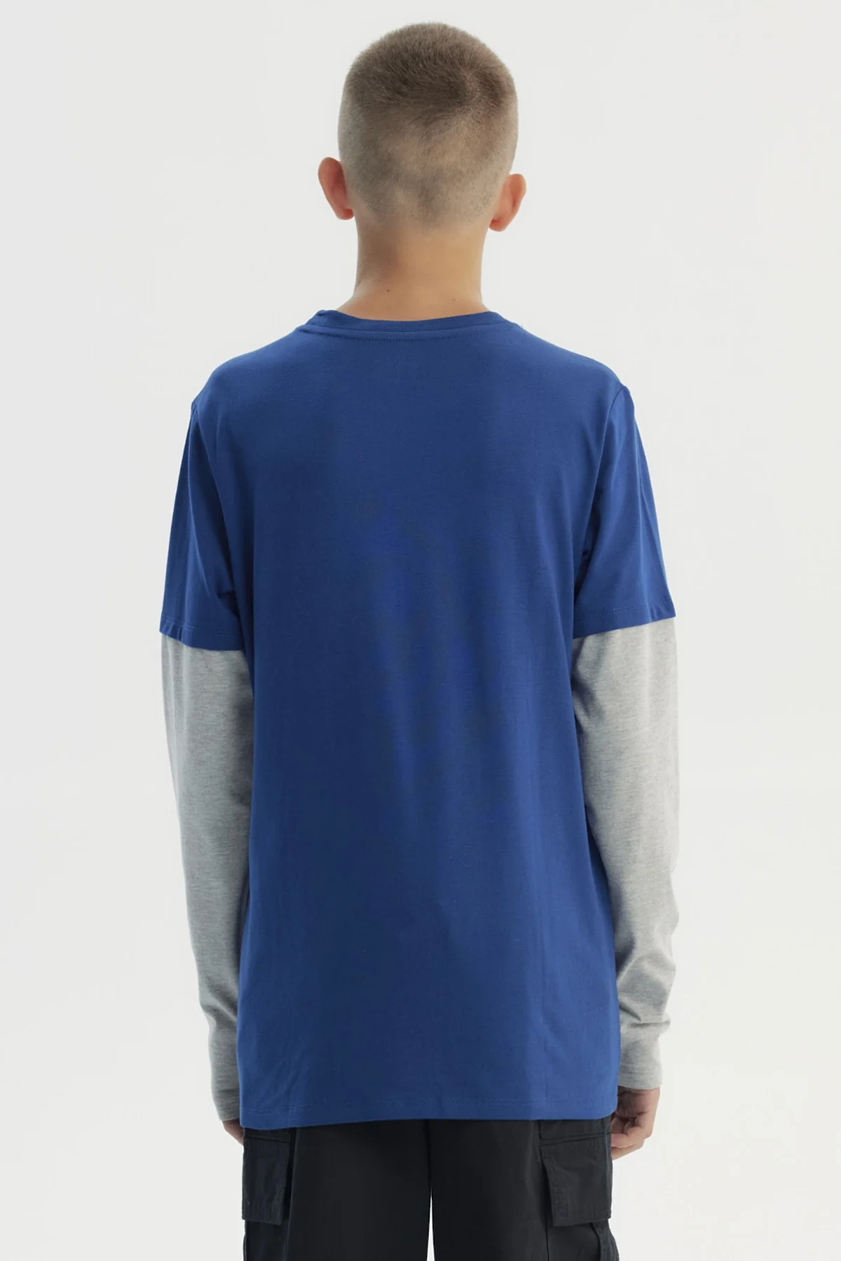 Polera Niño Básica Print Azul - Image 3