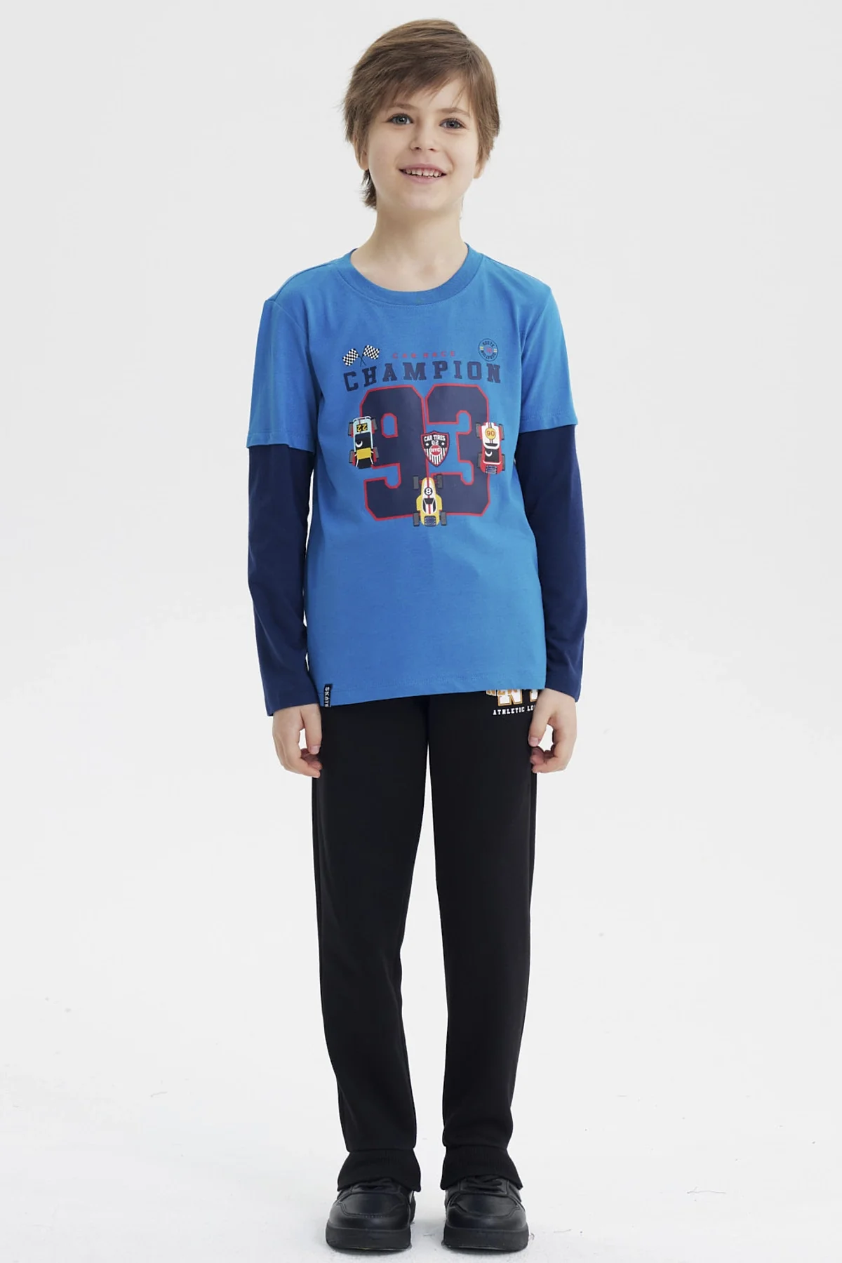 Polera Niño Básica Print Azul Petroleo - Image 4