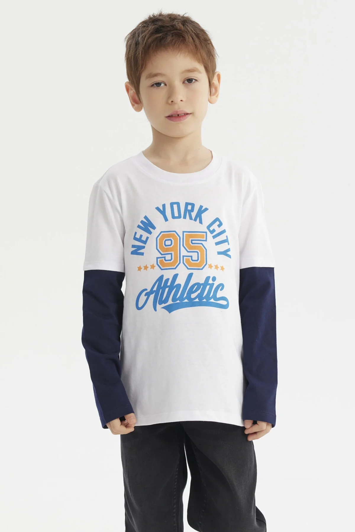 Polera Niño Básica Print Blanco