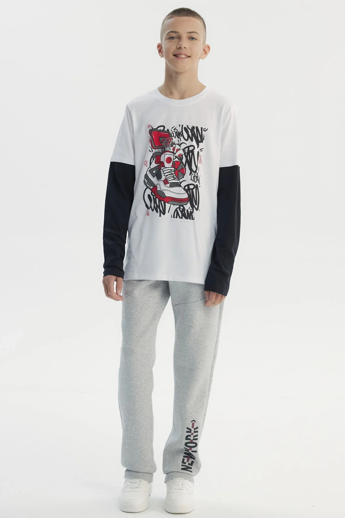 Polera Niño Básica Print Blanco - Image 4