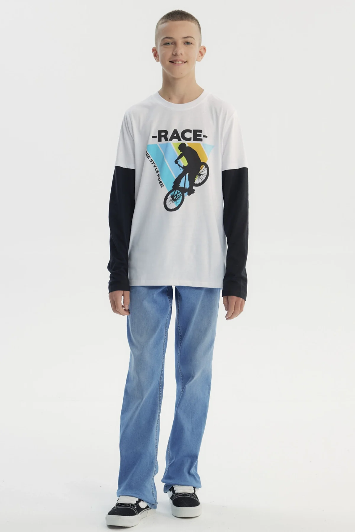 Polera Niño Básica Print Blanco - Image 4